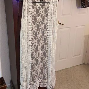 WHITE LACE CARDIGAN WORN ONCE